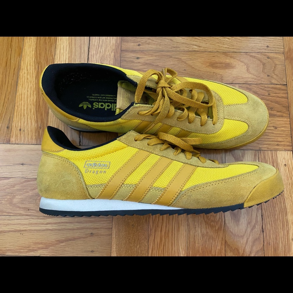 Adidas dragon trainers in yellow. Mens Size 9.5. Barely worn.